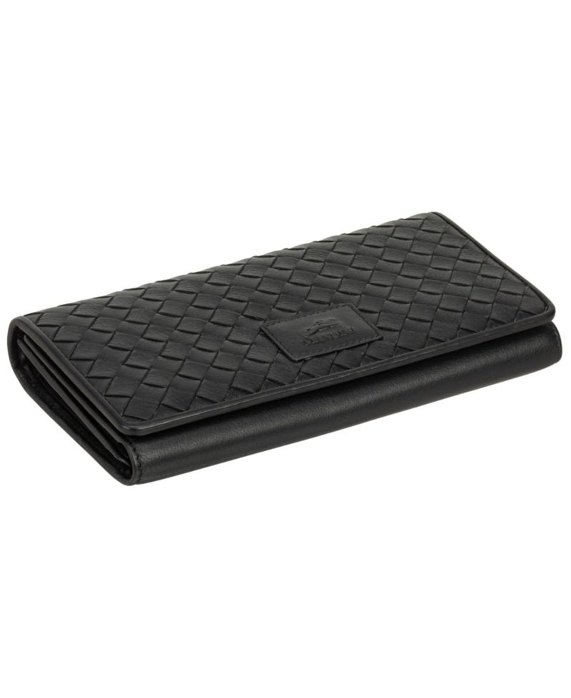 Women's Basket Weave Collection RFID Secure Trifold Wallet