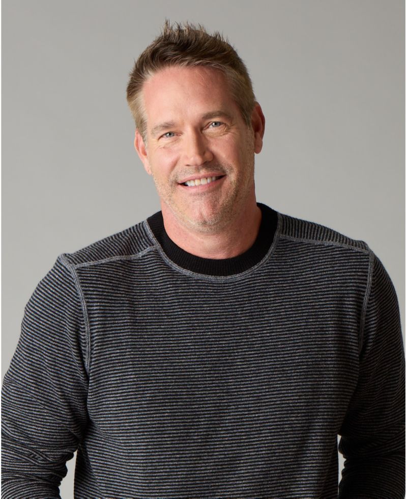 Men's Itch-Free Merino Wool Striped Crewneck Sweater with Lining
