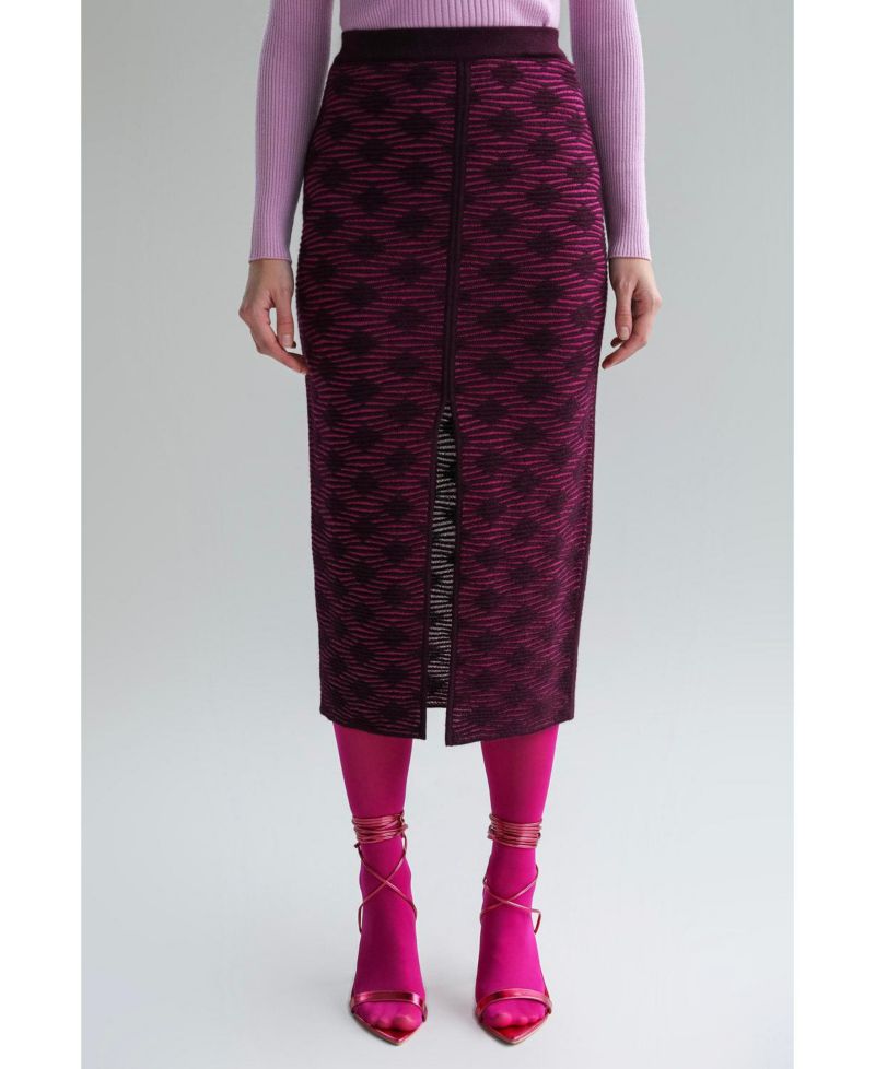 Women's Geometric Jacquard Knit Pencil skirt