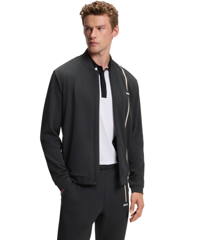 BOSS by Men's Stretch Regular-Fit Full-Zip Sweatshirt