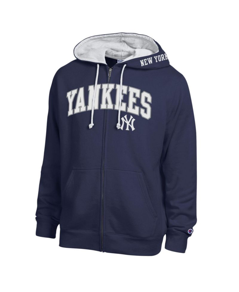 Men's Navy New York Yankees Fleece Full-Zip Hoodie