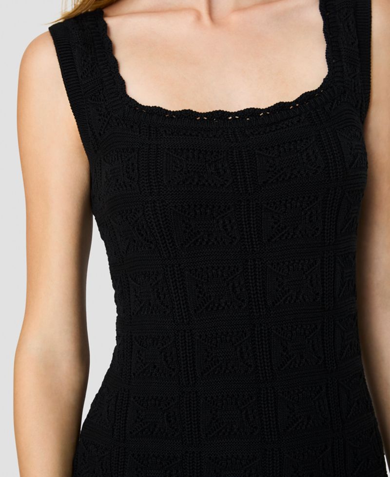 Women's Nellis Square Crochet Knit Midi Dress