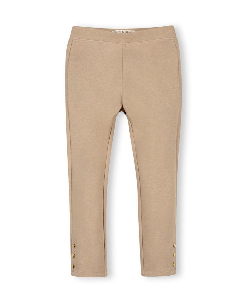 Little and Big Girls' 6-12 Button Cuff Ponte Pant