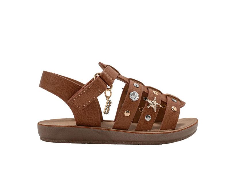 Big Girls Girl's Fashion Sandals - Dressy Shoes with Decorative Metal Charms