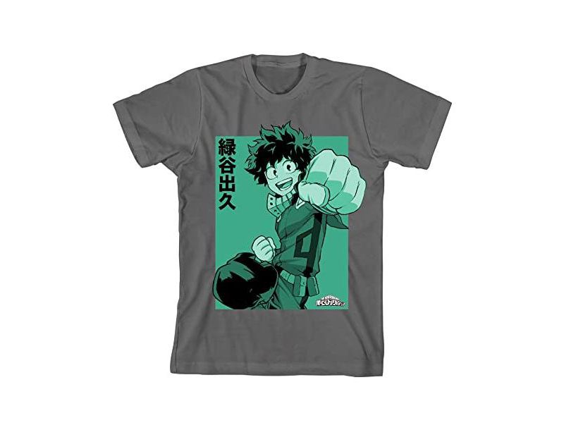 Deku Punch Boy's Charcoal T-shirt-Large