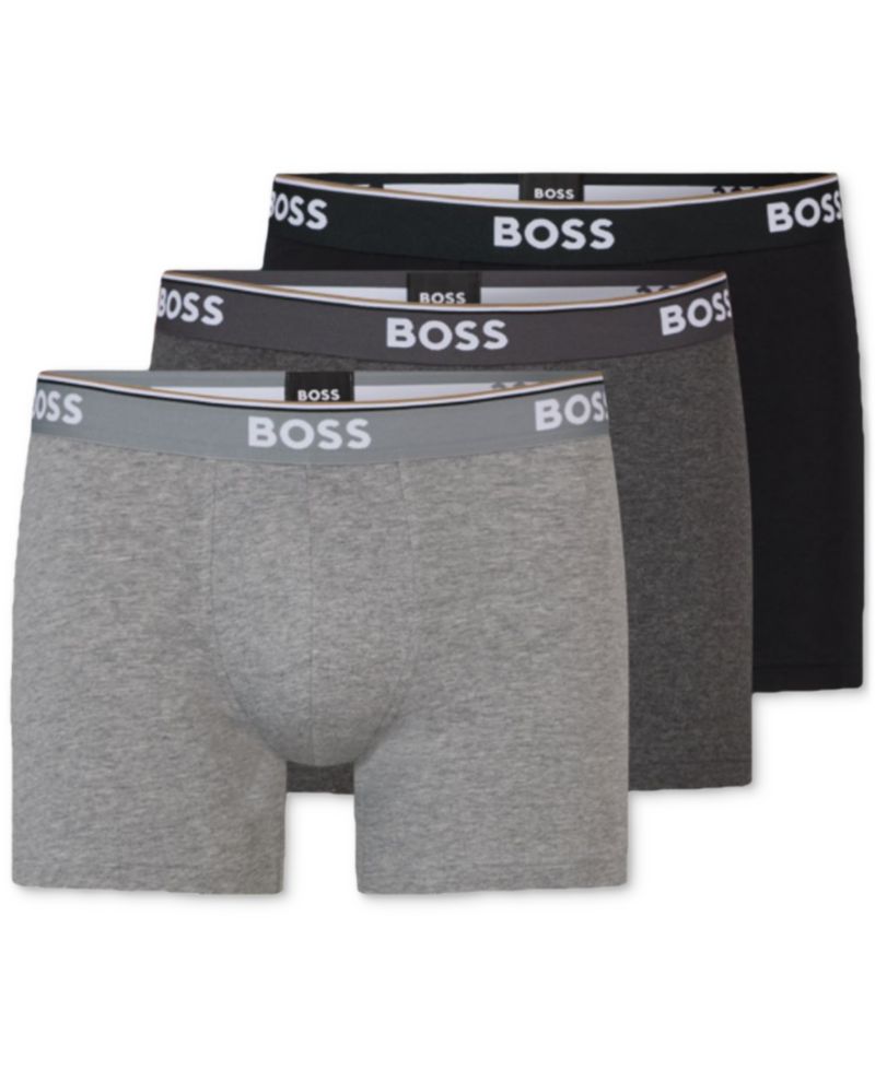 Men's 3-Pk. Power Stretch Cotton Boxer Briefs