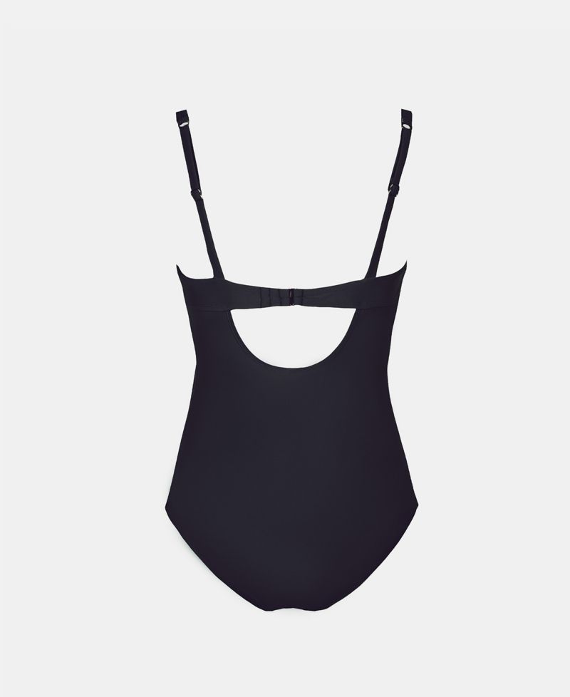 Women's Elegant Tie Front One-Piece Swimsuit with Ruched Front