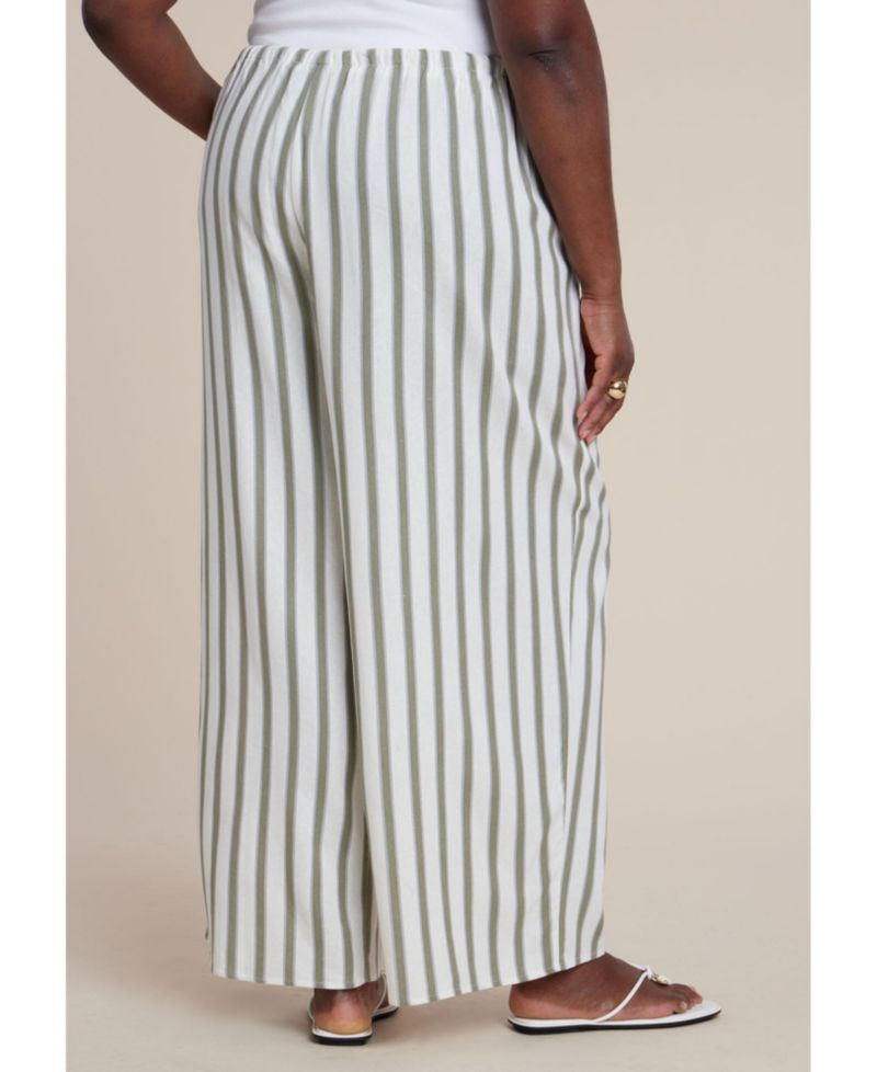 Women's Drawstring Wide Leg Linen Pant