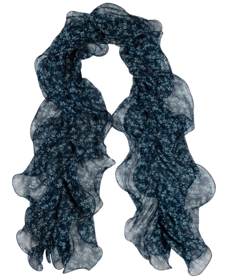 Spring Ditsy Double Ruffle Scarf