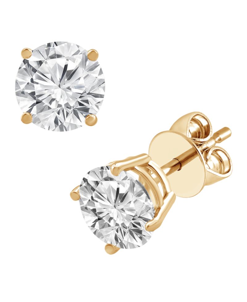 Certified Lab Grown Diamond Stud Earrings (4 ct. t.w.) in 14k White, Yellow or Rose Gold