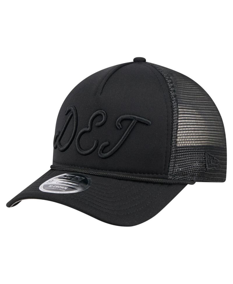 Men's Black Detroit Tigers City Initial 9FORTY A-Frame M-Crown Adjustable Trucker Hat