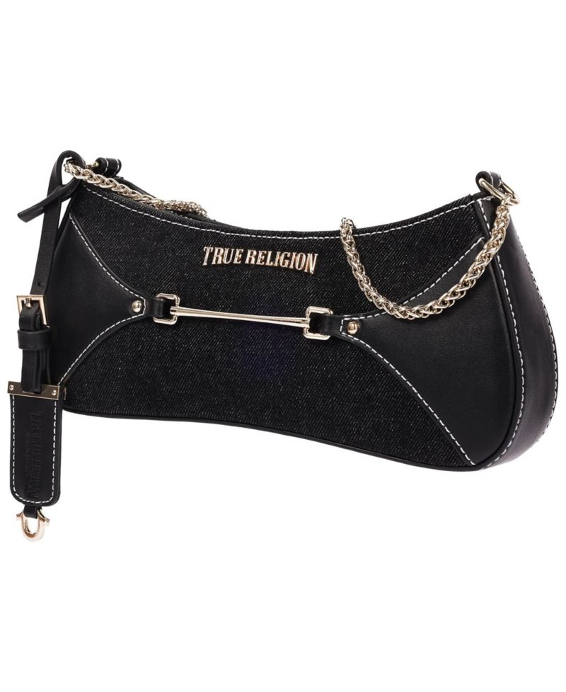 Women's Zip Top Denim Shoulder Bag