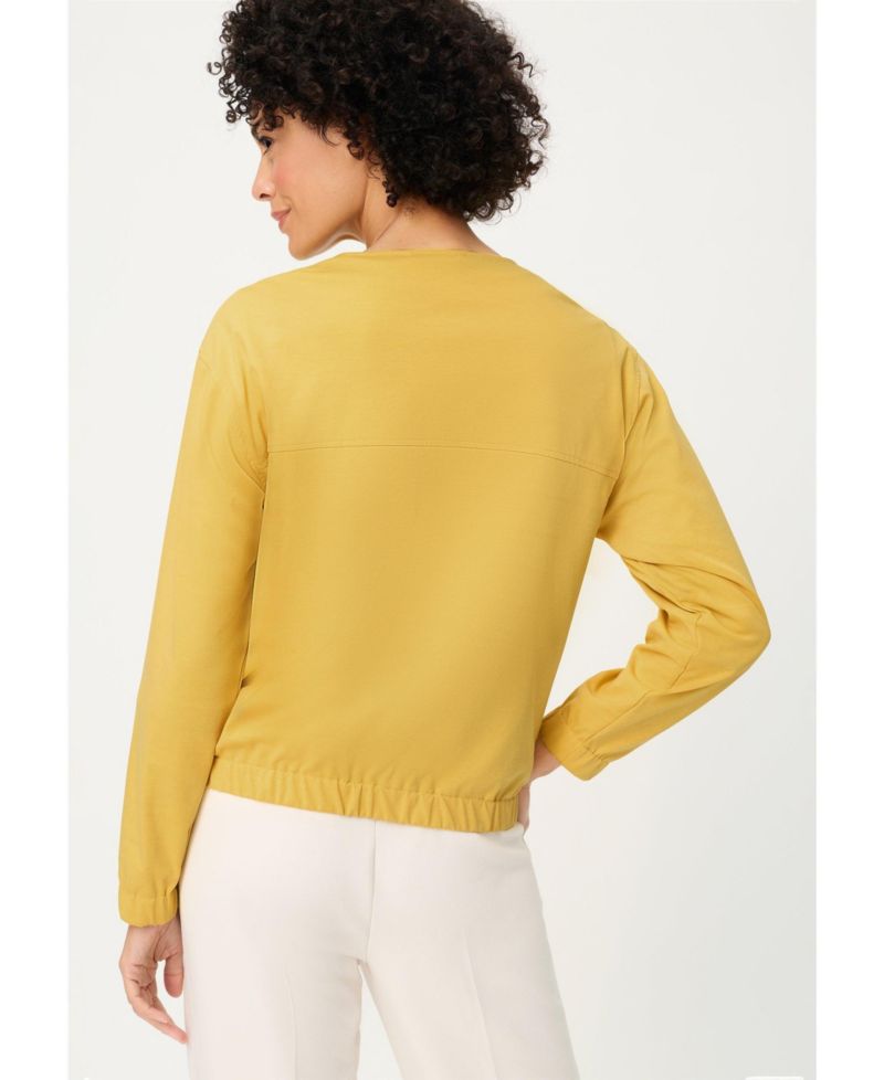 Women's Collarless Zip Jacket