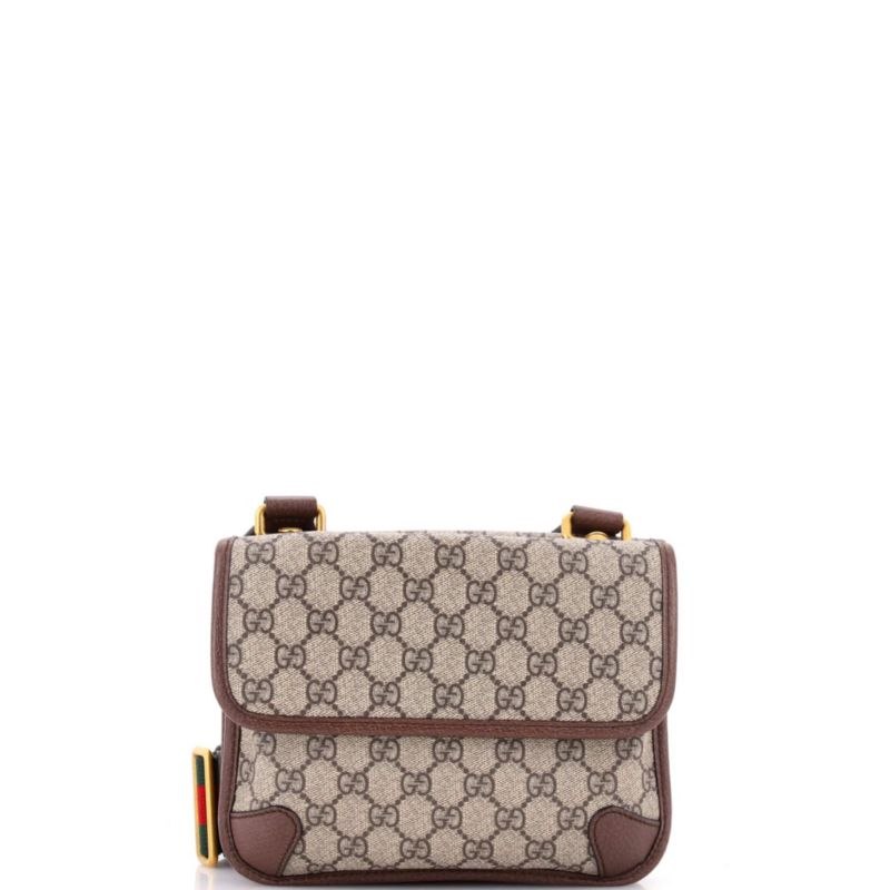 Small Neo Vintage Flap Messenger GG Coated Canvas