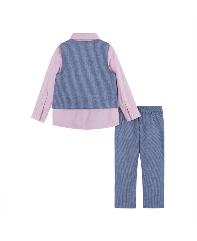 Big Boys Toddler/Child Seersucker Vest Suit Set