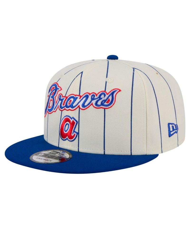 Men's White Atlanta Braves Jersey Pinstripe 9FIFTY Snapback Hat