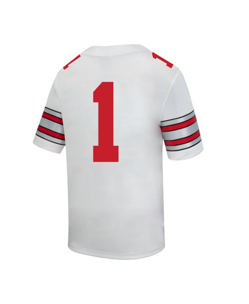 Big Boys and Girls #1 White Ohio State Buckeyes Replica Football Jersey