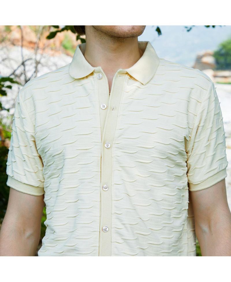 Men's Solid Creased Knit Shirt