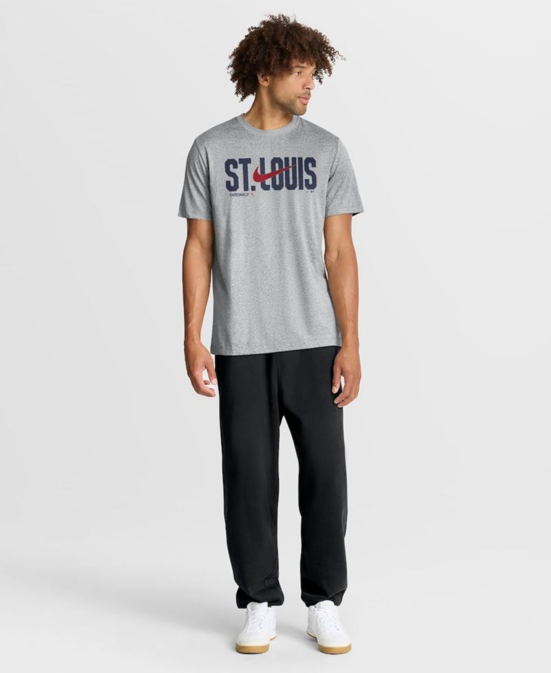 Men's Heather Gray St. Louis Cardinals Swoosh Legend Dri-FIT T-Shirt