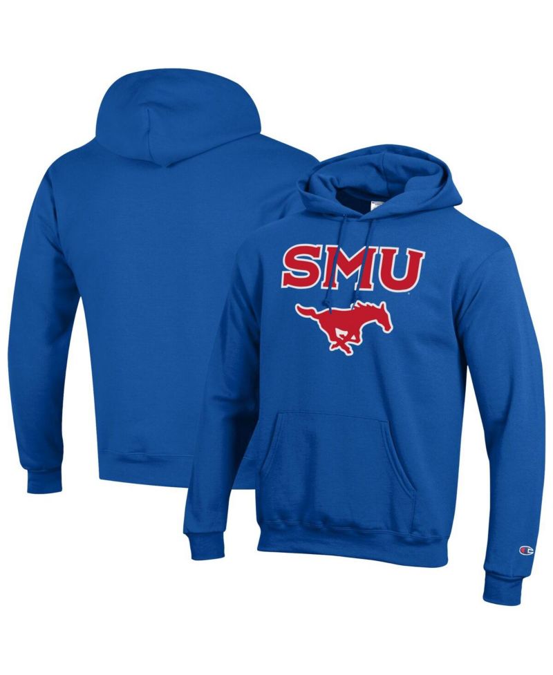 Men's Royal SMU Mustangs Arch Over Logo Pullover Hoodie