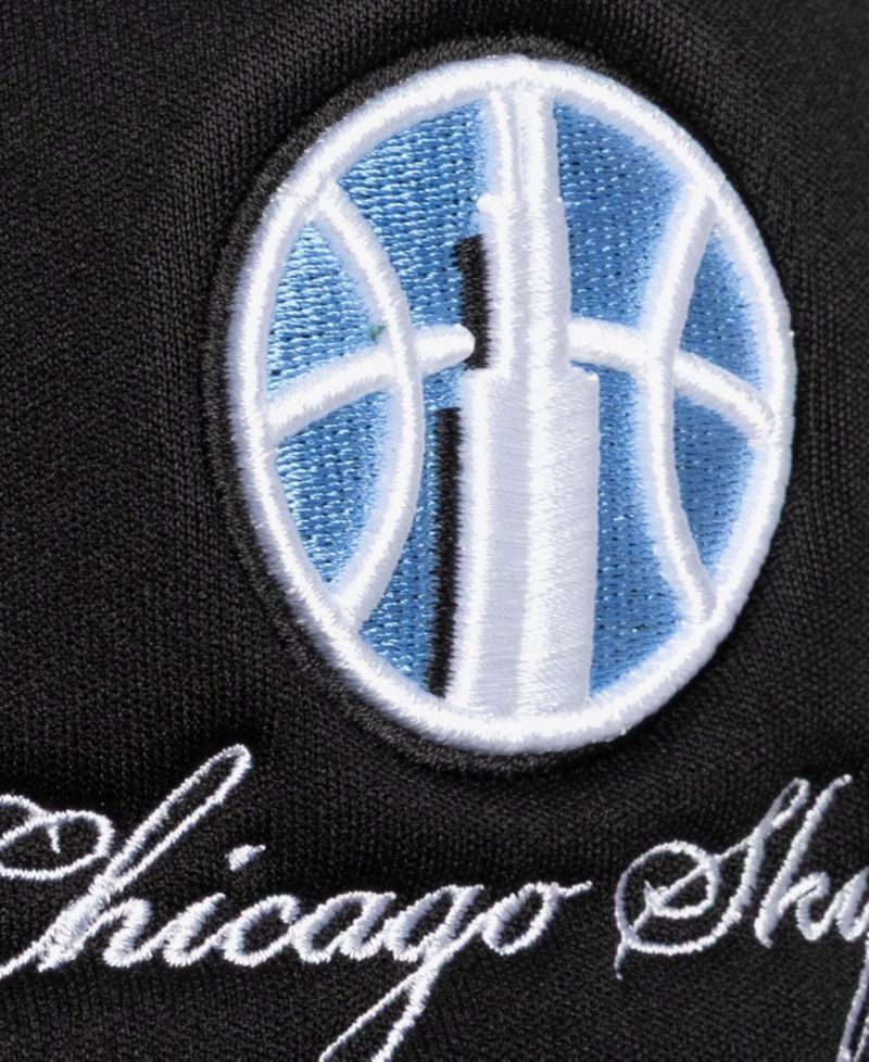 Men's and Women's Black Chicago Sky Script Pro Pinch Adjustable Trucker Hat