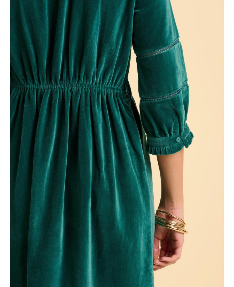 Women's Starry 3/4 Sleeve High Neck Midi Dress