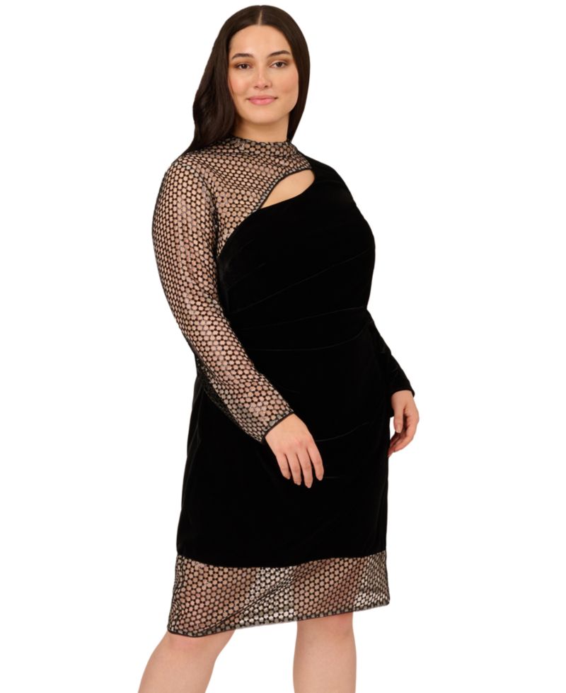 Plus Size Mock Neck Mini Dress