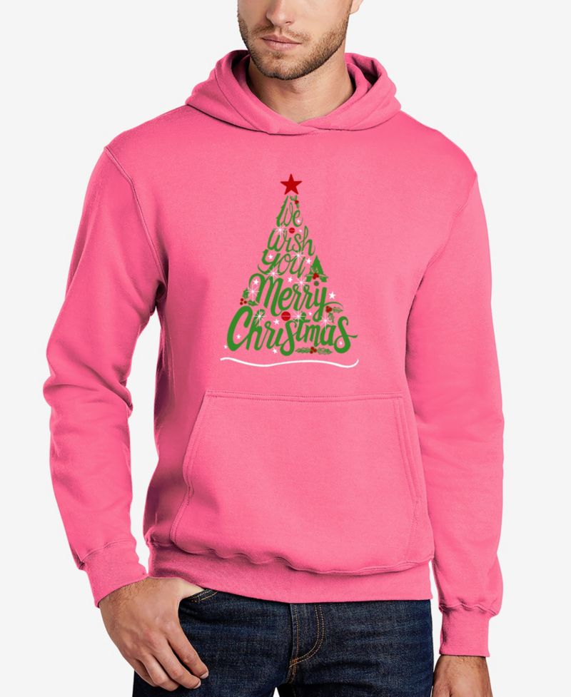 Men's We Wish You A Merry Christmas Word Art Hooded Sweatshirt