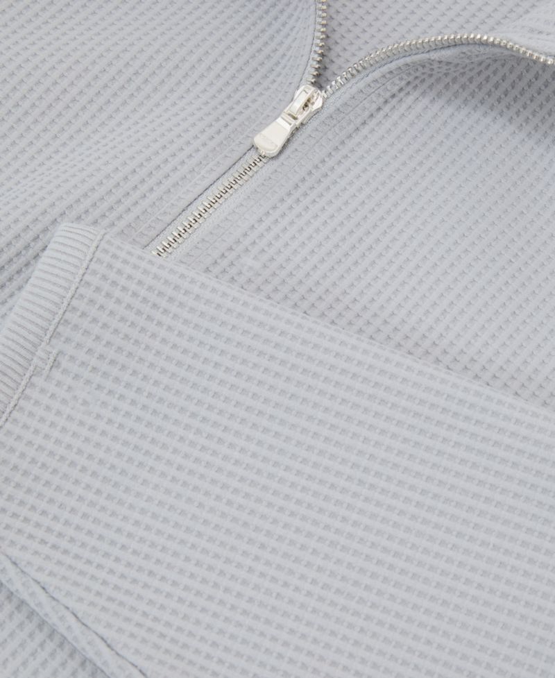 Men's Lennox Half-Zip Funnel-Neck Waffle-Knit Sweatshirt
