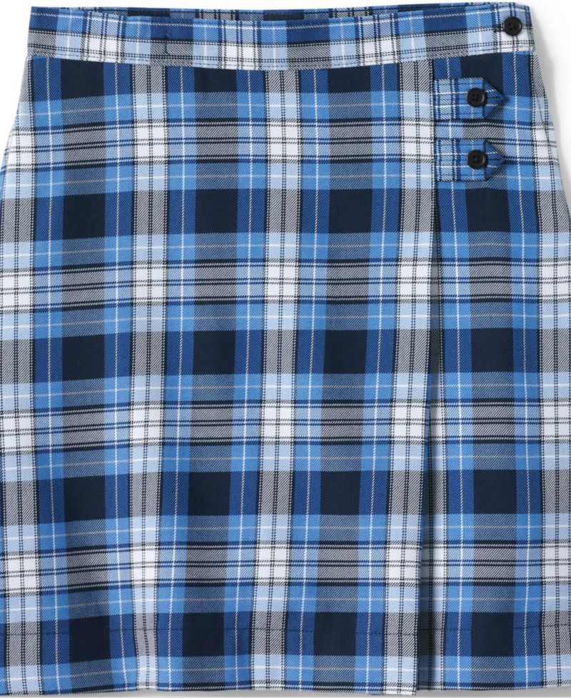 Big Girls School Uniform Slim Plaid A-line Skirt Below the Knee