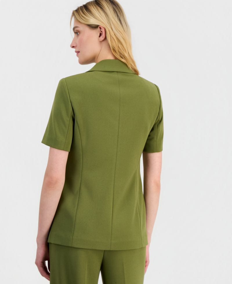 Women's Open-Front Short-Sleeve Blazer, Regular & Petite