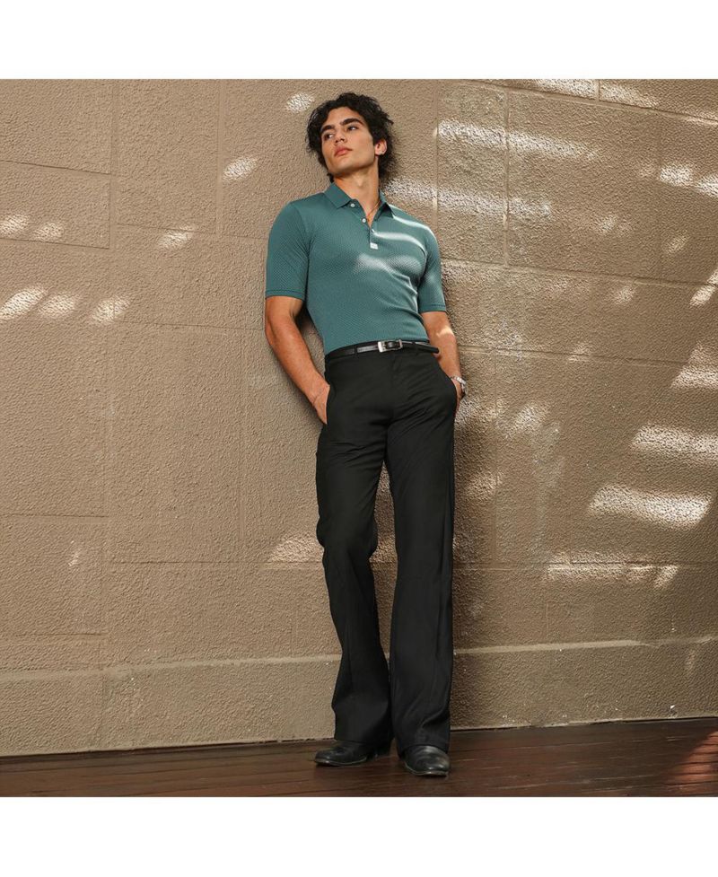 Men's Emerald Green Warp-Tactile Polo T-Shirt