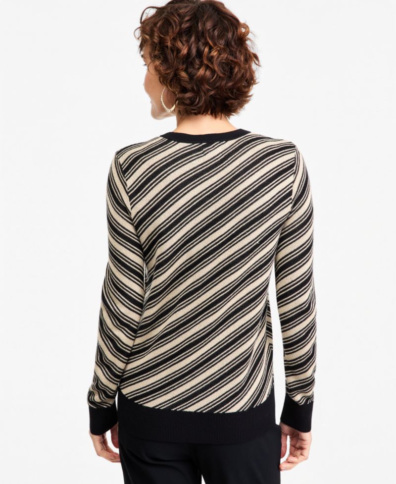 Women's Lurex Stripe Long-Sleeve Cardigan