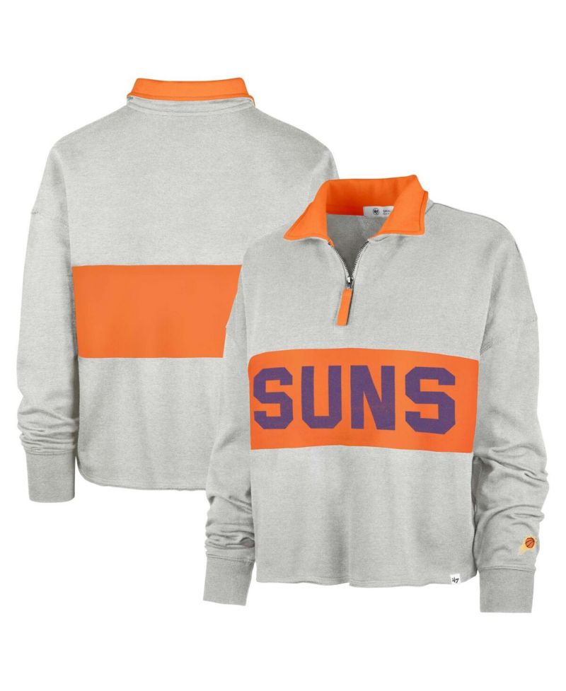 Women's Heather Gray Phoenix Suns Breakthrough Remi Quarter-Zip Jacket