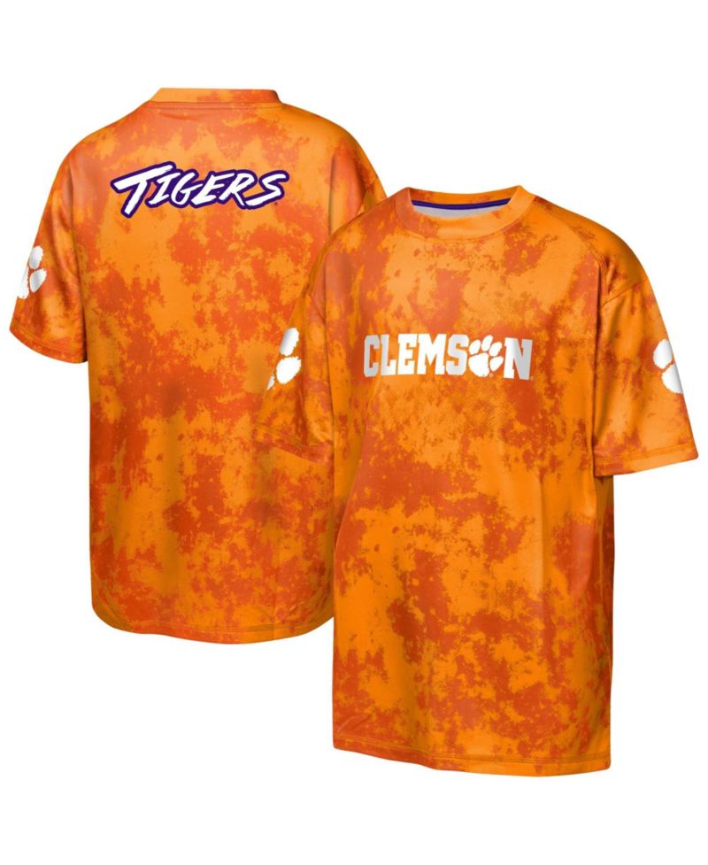 Big Boys and Girls Orange Clemson Tigers Off-Side Sublimated T-Shirt
