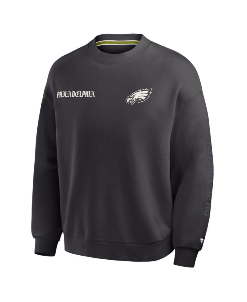 Men's Black Philadelphia Eagles Oversized Type Play Multi Sweatshirt
