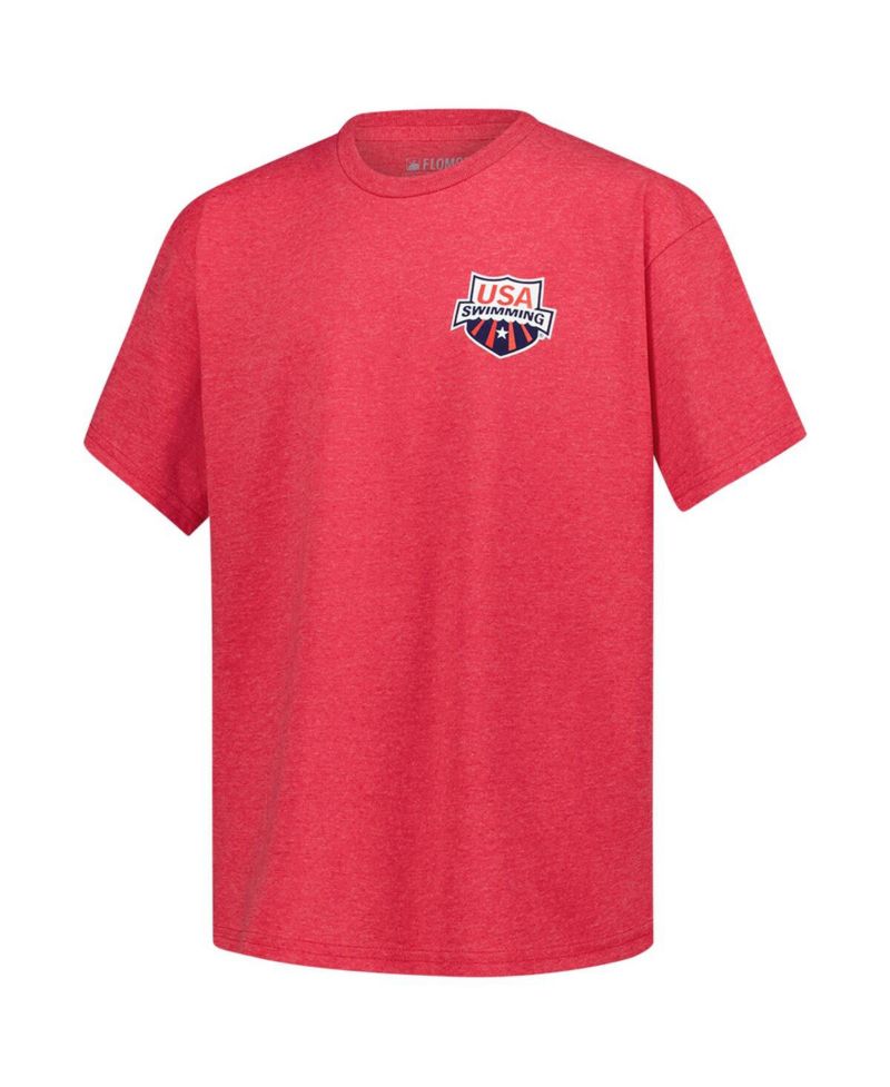 Big Boys and Girls Red USA Swimming Team Eagle Eye Splash T-Shirt