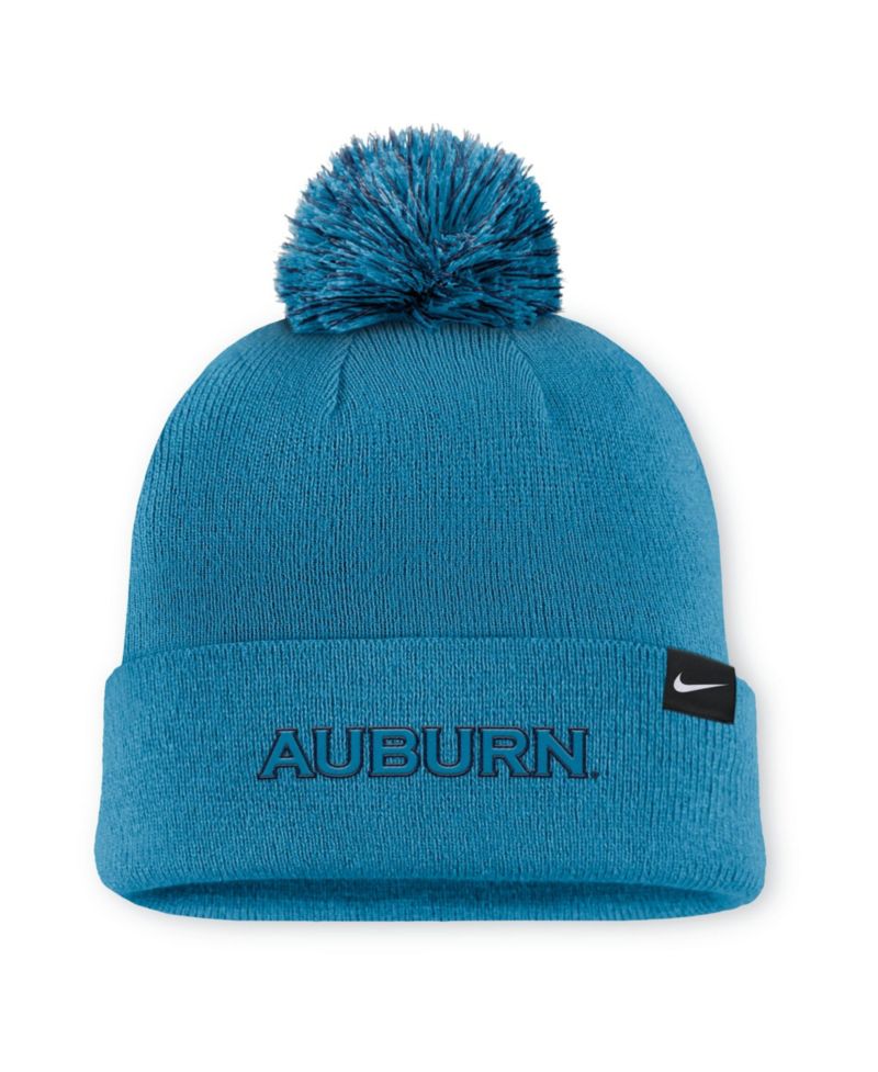 Men's Turquoise Auburn Tigers Primetime Peak Campus Cuffed Knit Hat with Pom