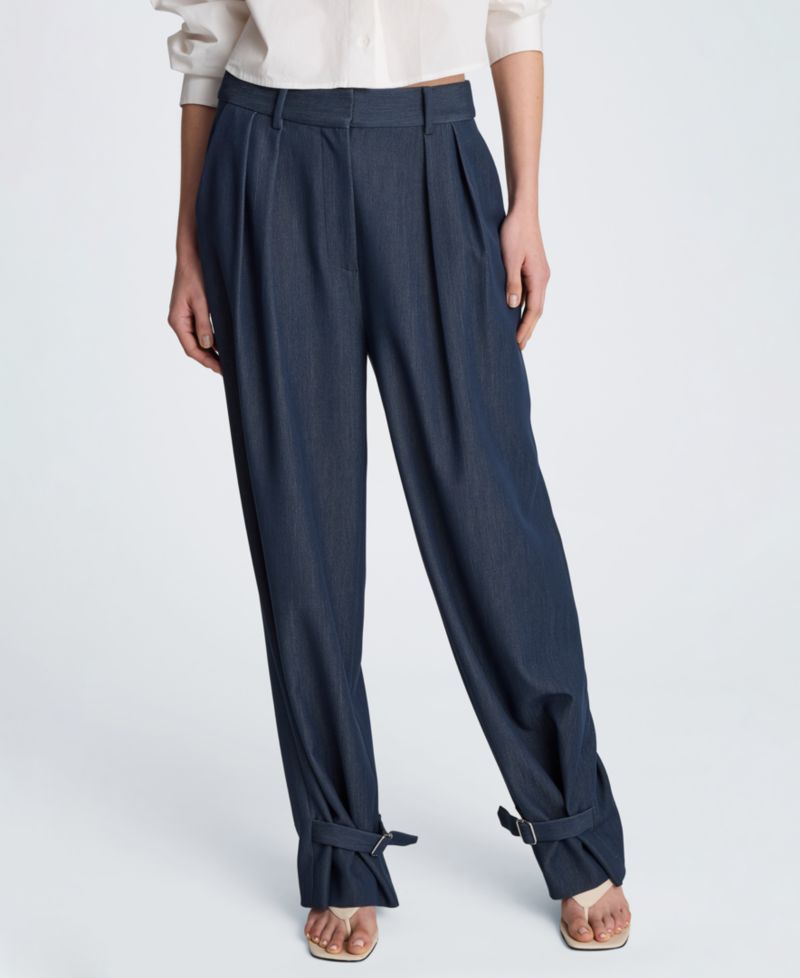 Women's High-Rise Belted Cuff Pants