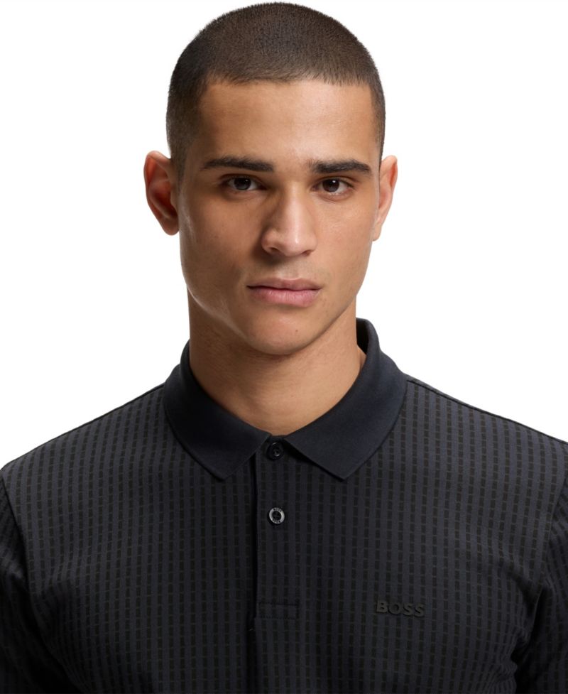 Men's Cotton-Piqu&eacute; All-Over Print Polo Shirt