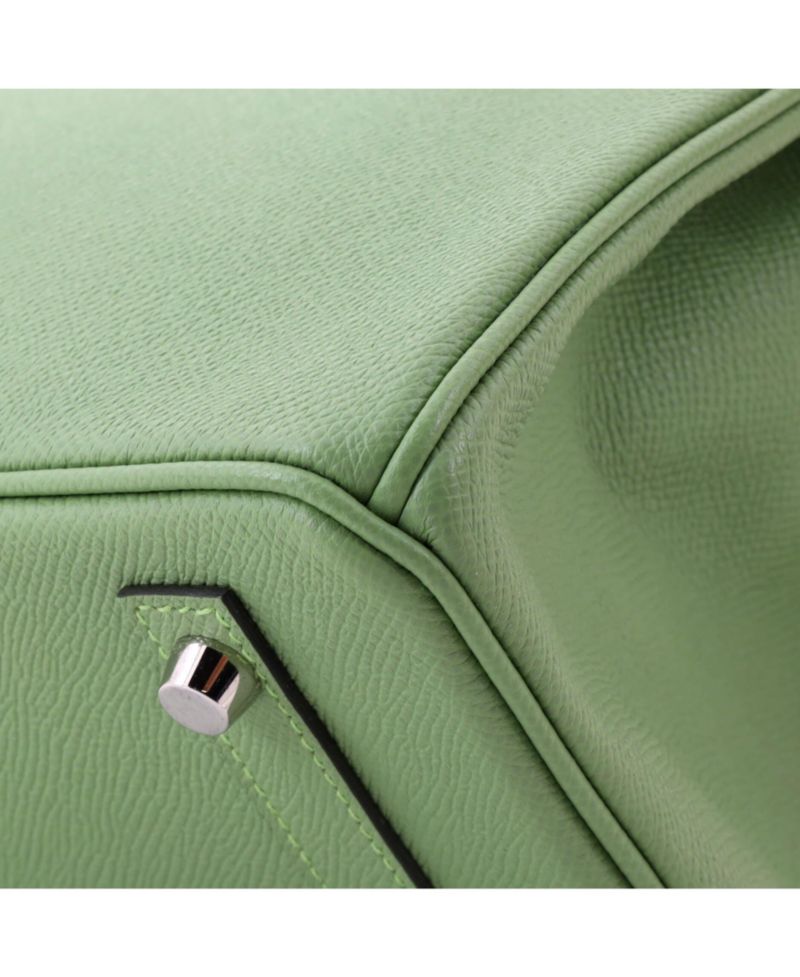 Pre-Owned Hermes Birkin 30 Handbag Green Epsom with Palladium Hardware
