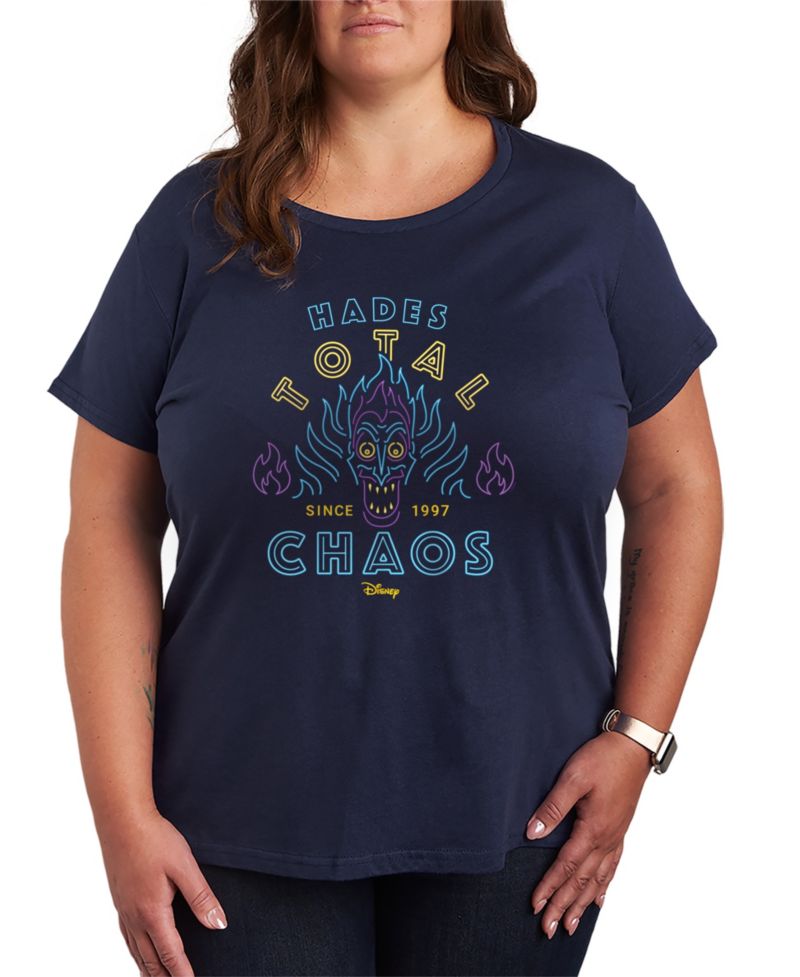 Plus Size Disney Villains Hades Total Chaos Neon Short-Sleeve Graphic T-Shirt