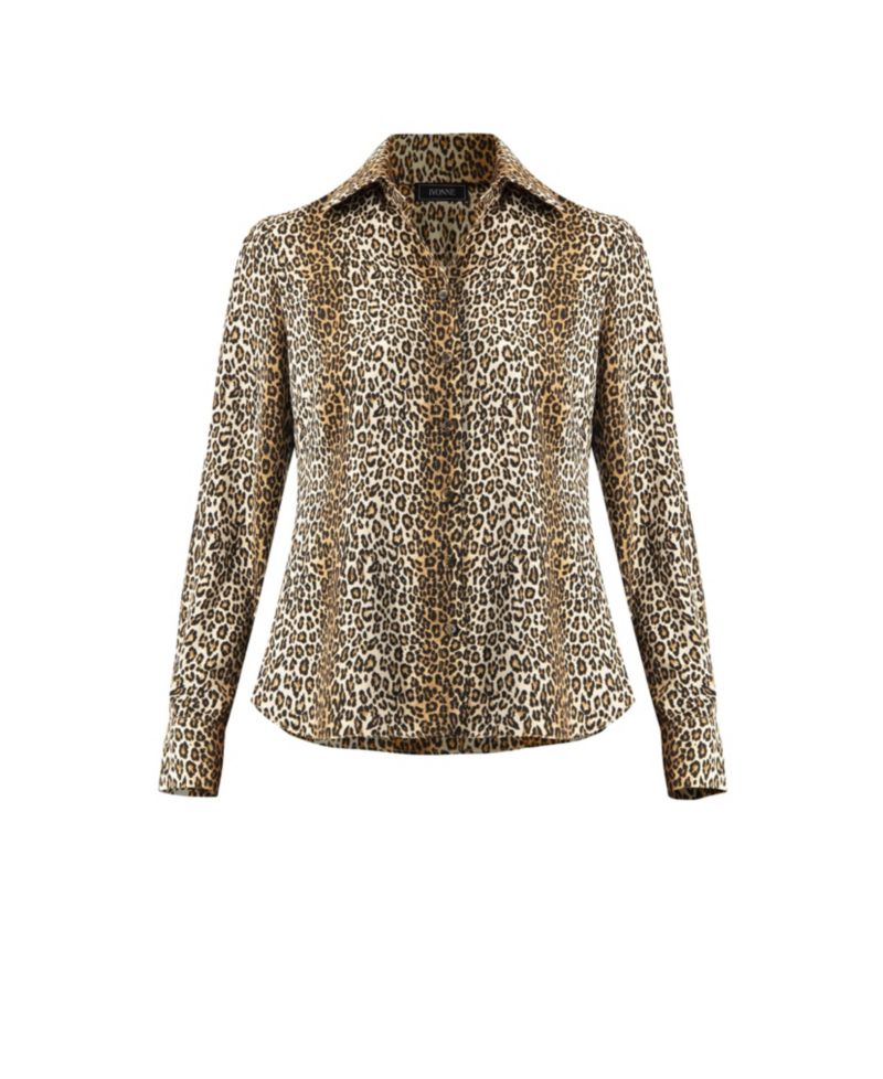 Women's Animal Print Satin Shirt