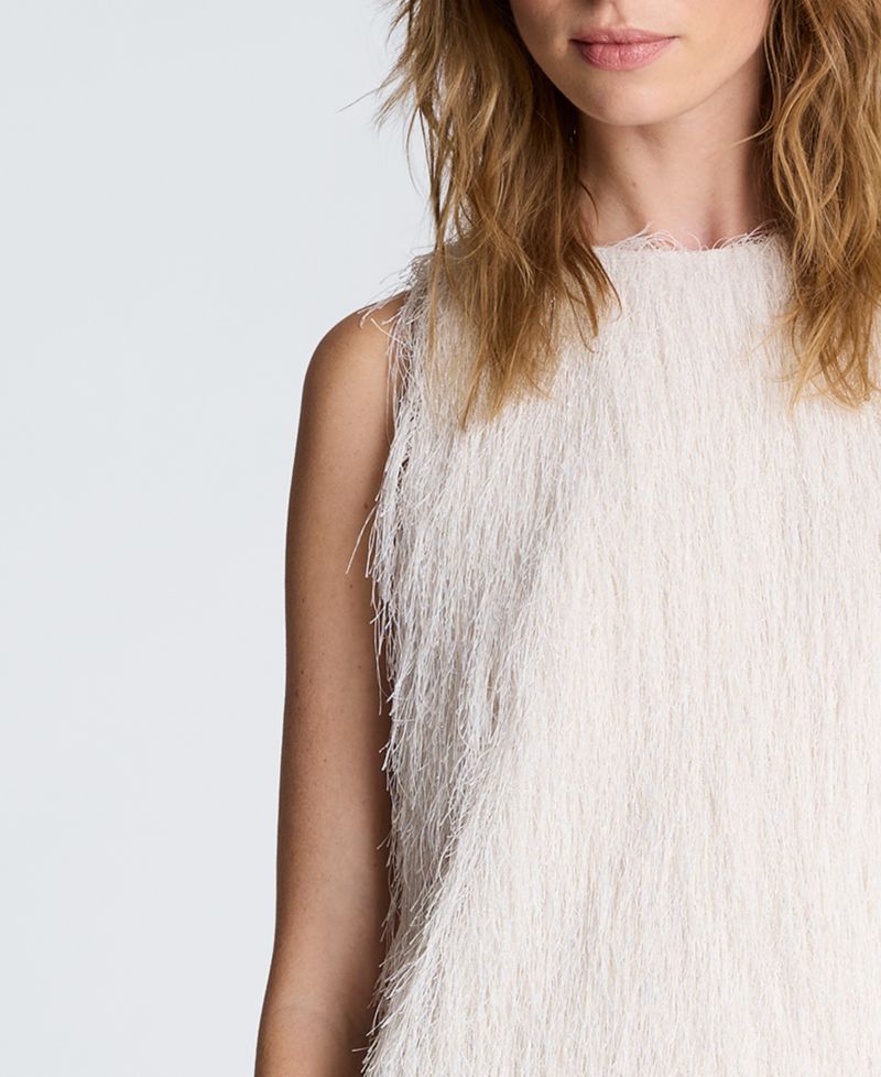 Women's Sleeveless Fringed Knit Mini Dress