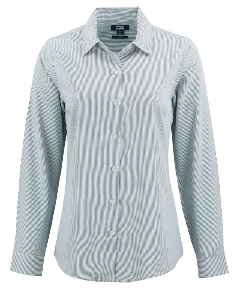 Women's Skyline Epic Confidence Pinstripe Long Sleeve Dress Shirt