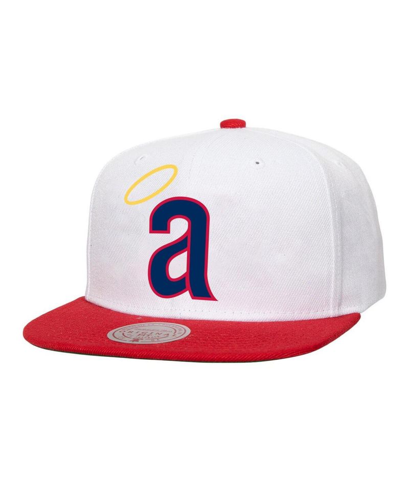 Men's White California Angels Cooperstown Collection Basic Flip Snapback Hat