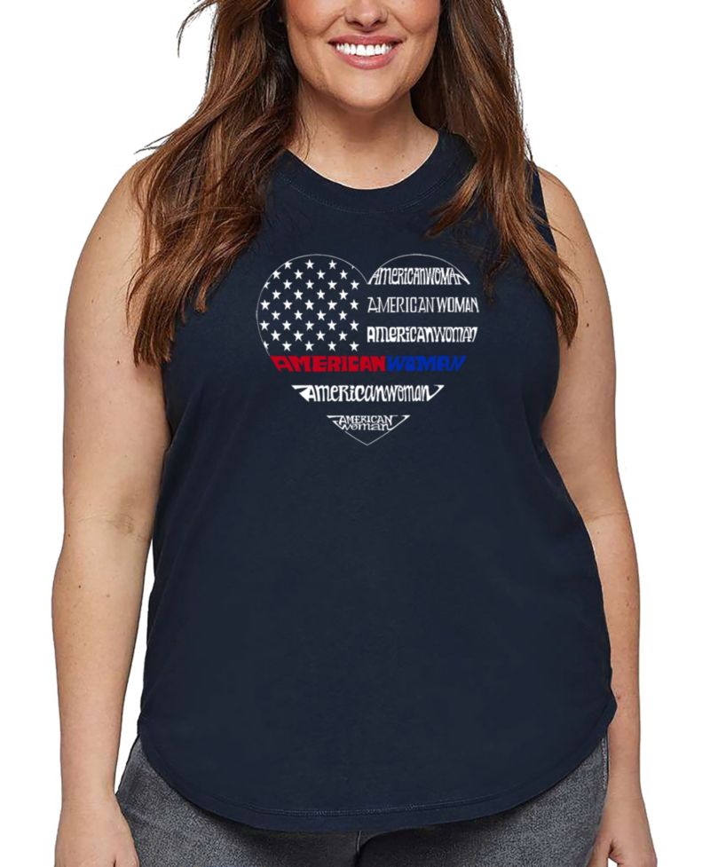 Plus Size American Woman Word Art Tank Top