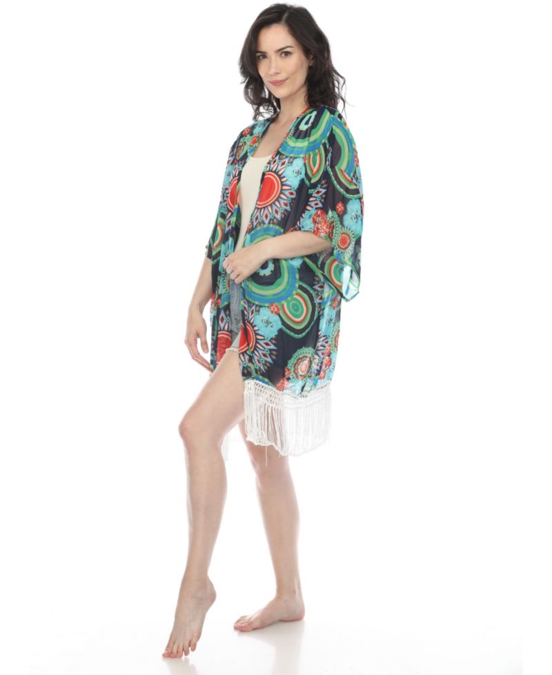 Women's Sheer Fringe Kimono