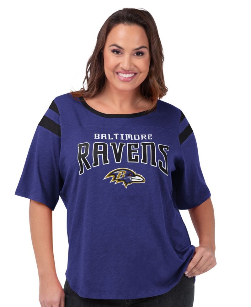 Women's Purple Baltimore Ravens Plus Size Linebacker T-Shirt