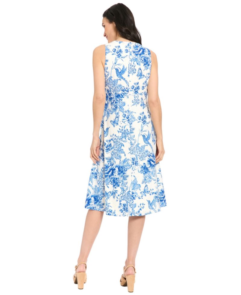 Petite Sleeveless Keyhole Neck Midi Dress